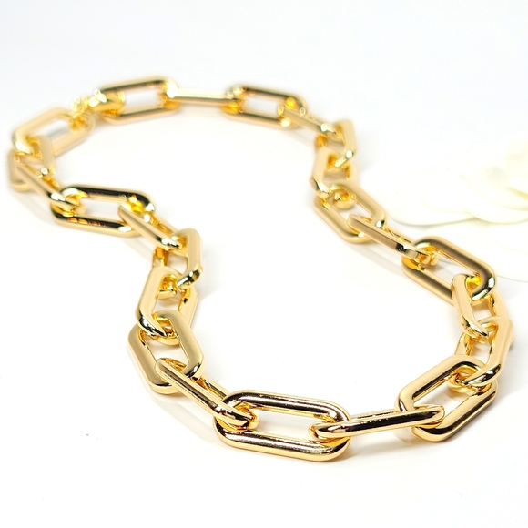 SueSue Jewelry - Chunky Paperclip Links Choker Necklace NEW